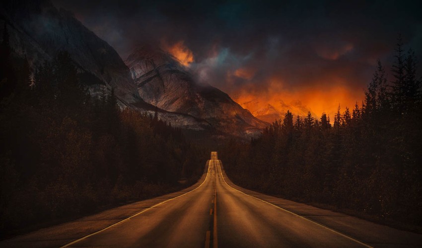 Night Darkl Nature Road Background HD Download