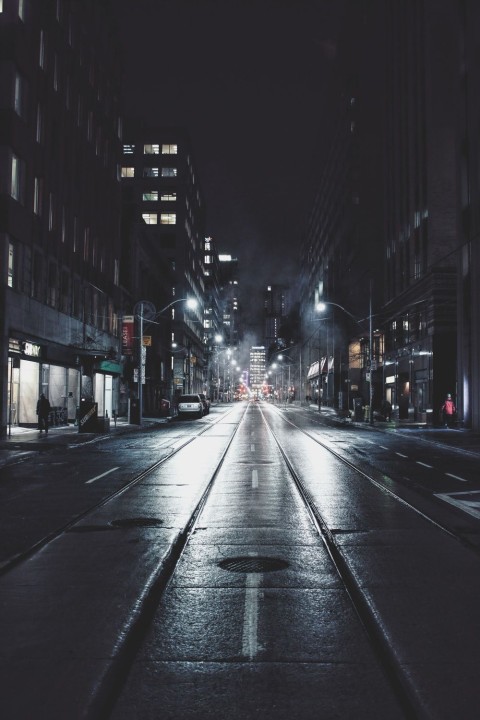 Night Darl City Road Background HD Download Free