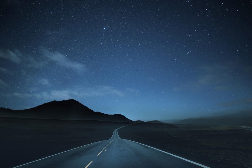 Night Empty Road Background HD Background Free