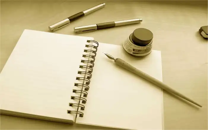 Notebook With Pen Paper Background HD Images