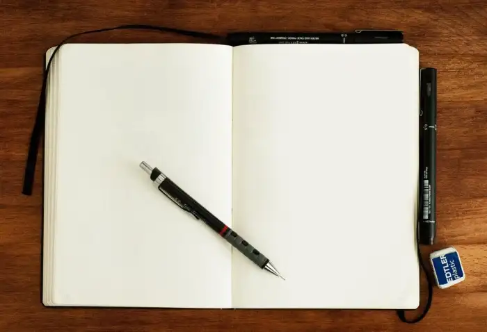 Notebook With Pen Paper Background HD Images