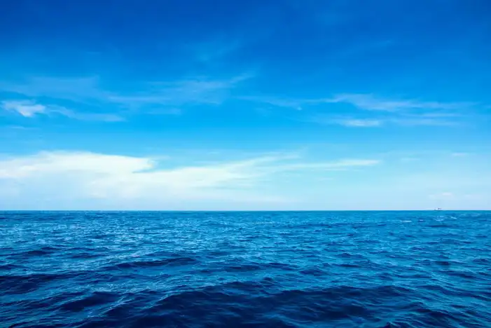 Ocean Water With Blue Sky Background HD Images