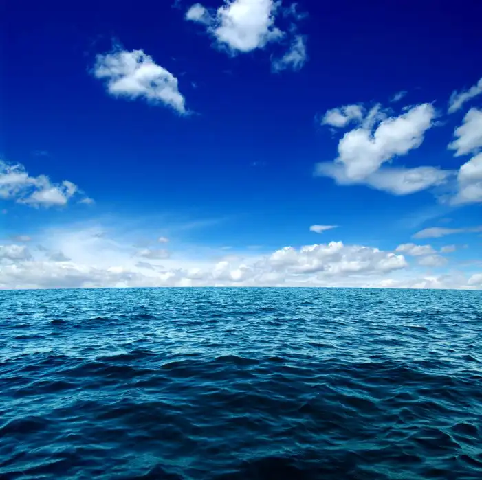 Ocean Water With Blue Sky Background HD Images