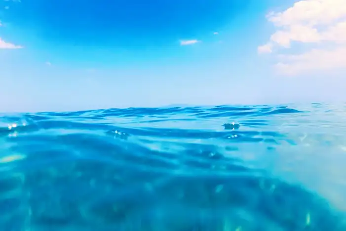 Ocean Water With Blue Sky Background HD Images