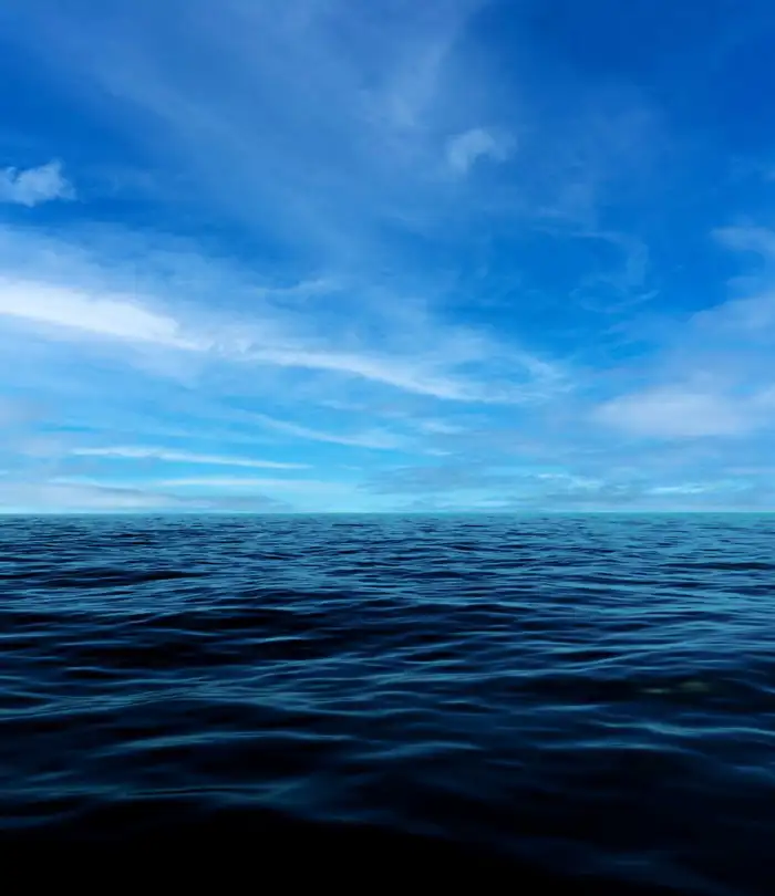 Ocean Water With Blue Sky Background HD Images