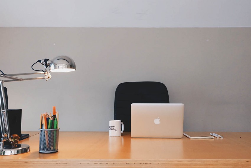 Office Table With Laptop CB Background