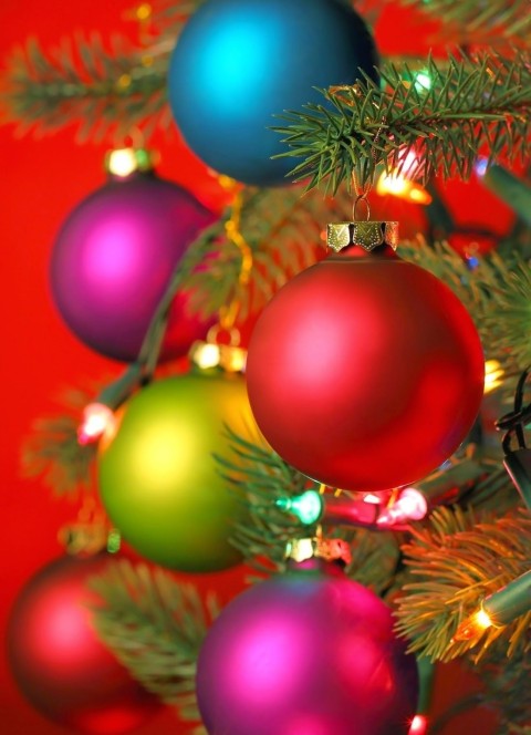 Oranaments Christmas Tree Background HD Download