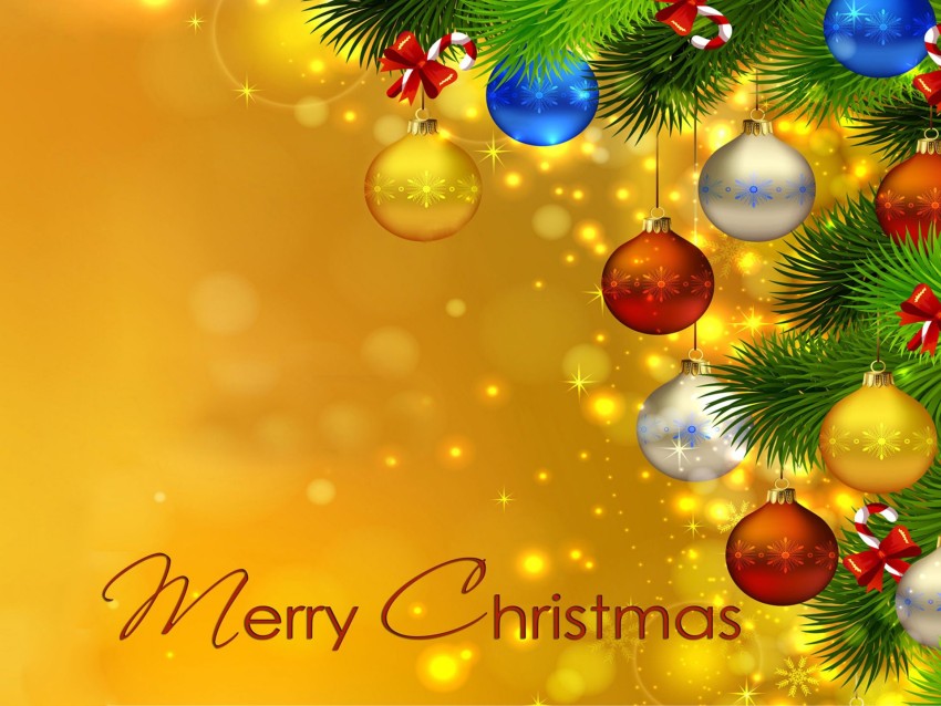 Ornaments Christmas Tree Background HD Download