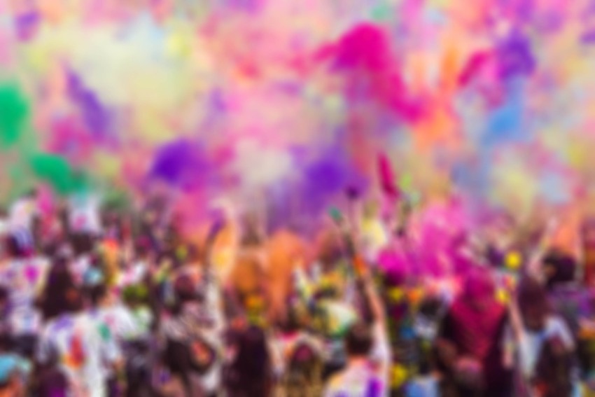 People Crowd Holi Editing Background Full HD Download