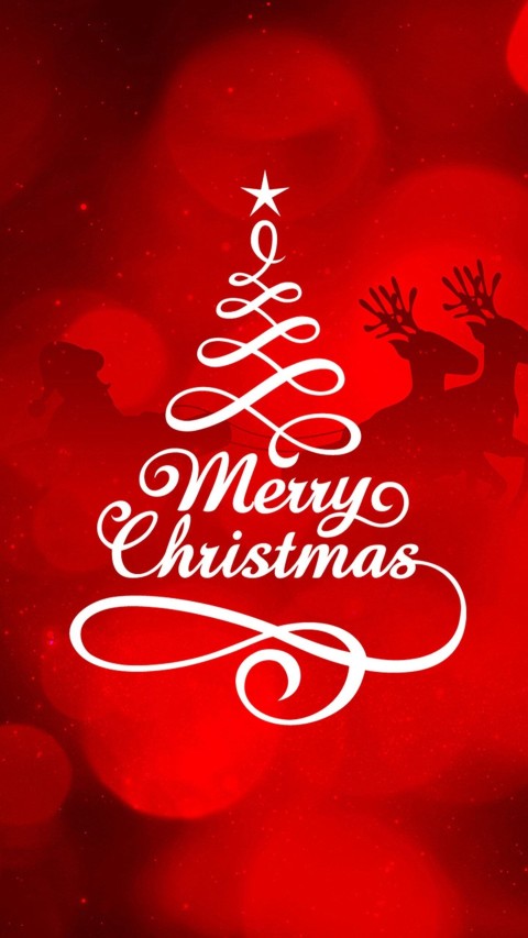 Phone Red Merry Christmas HD Background Wallpaper