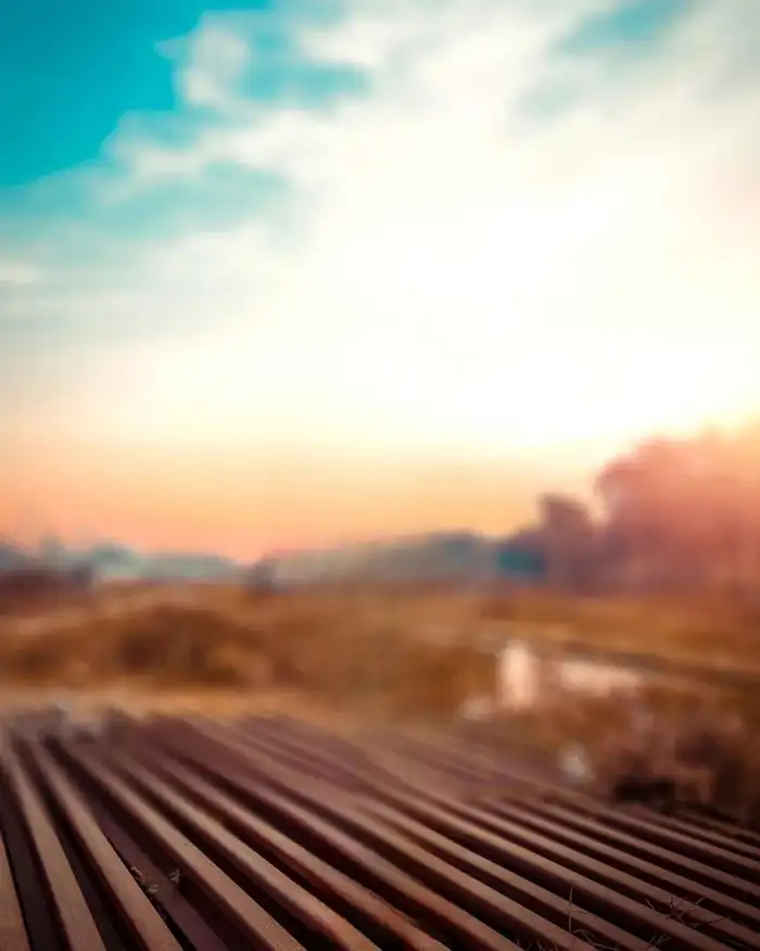 Photo Editing  A Train Track Blue Sky Background