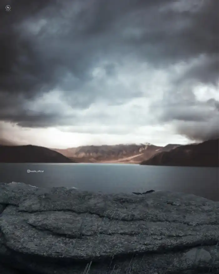 Photo Editing Body Of Water With Mountains In The Background Background