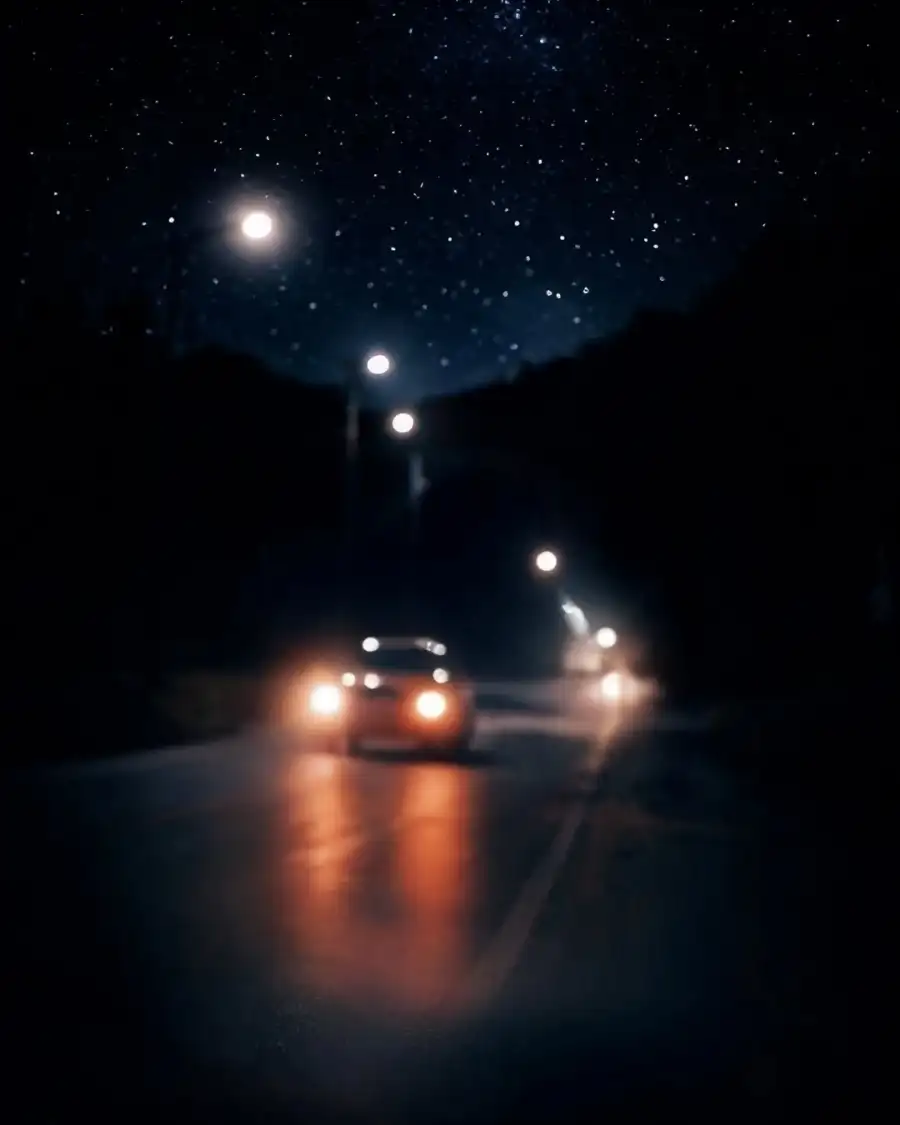 Photo Editing Car Driving At Night Background