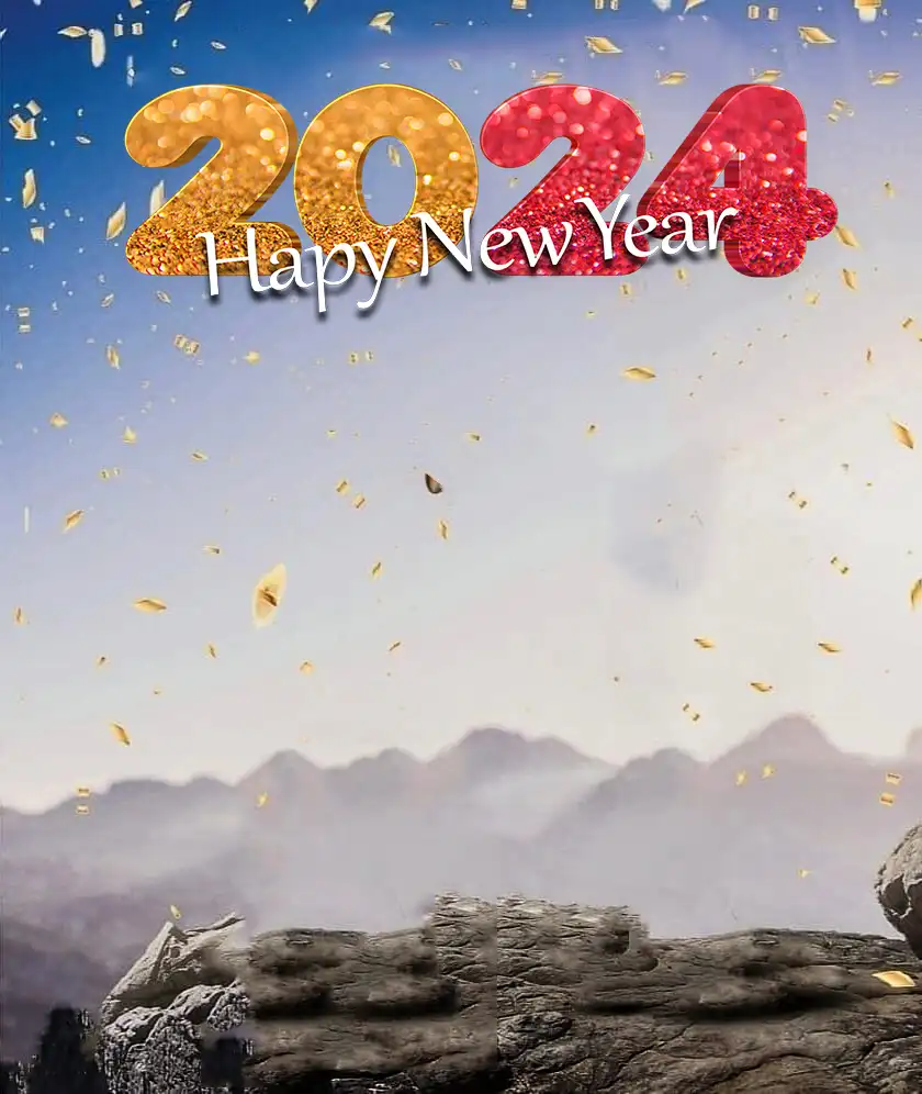 Photo Editing Happy New Year 2024  A Blue Sky In The Background