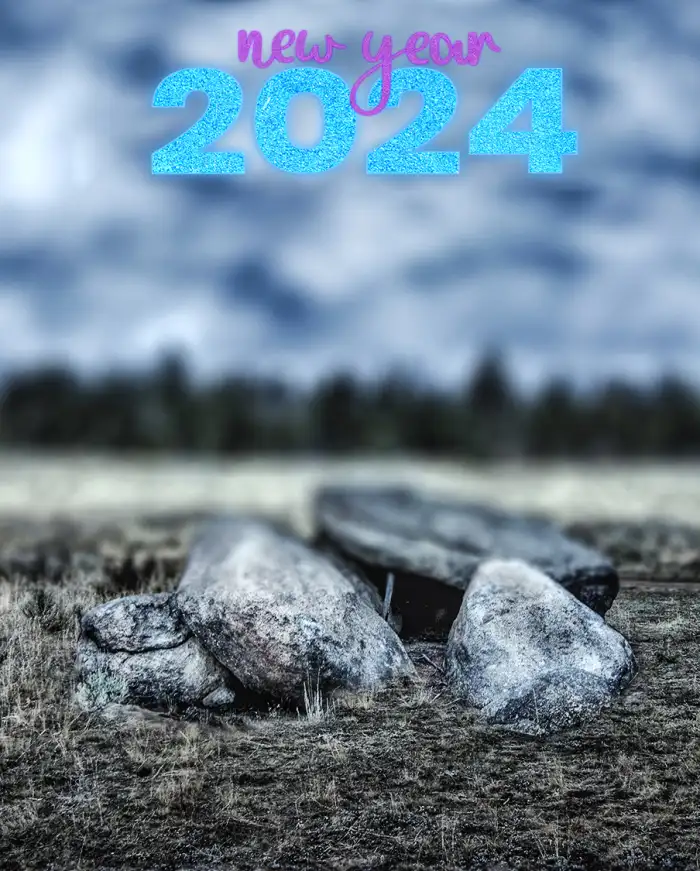 Photo Editing Happy New Year 2024 Group Of Rocks Background