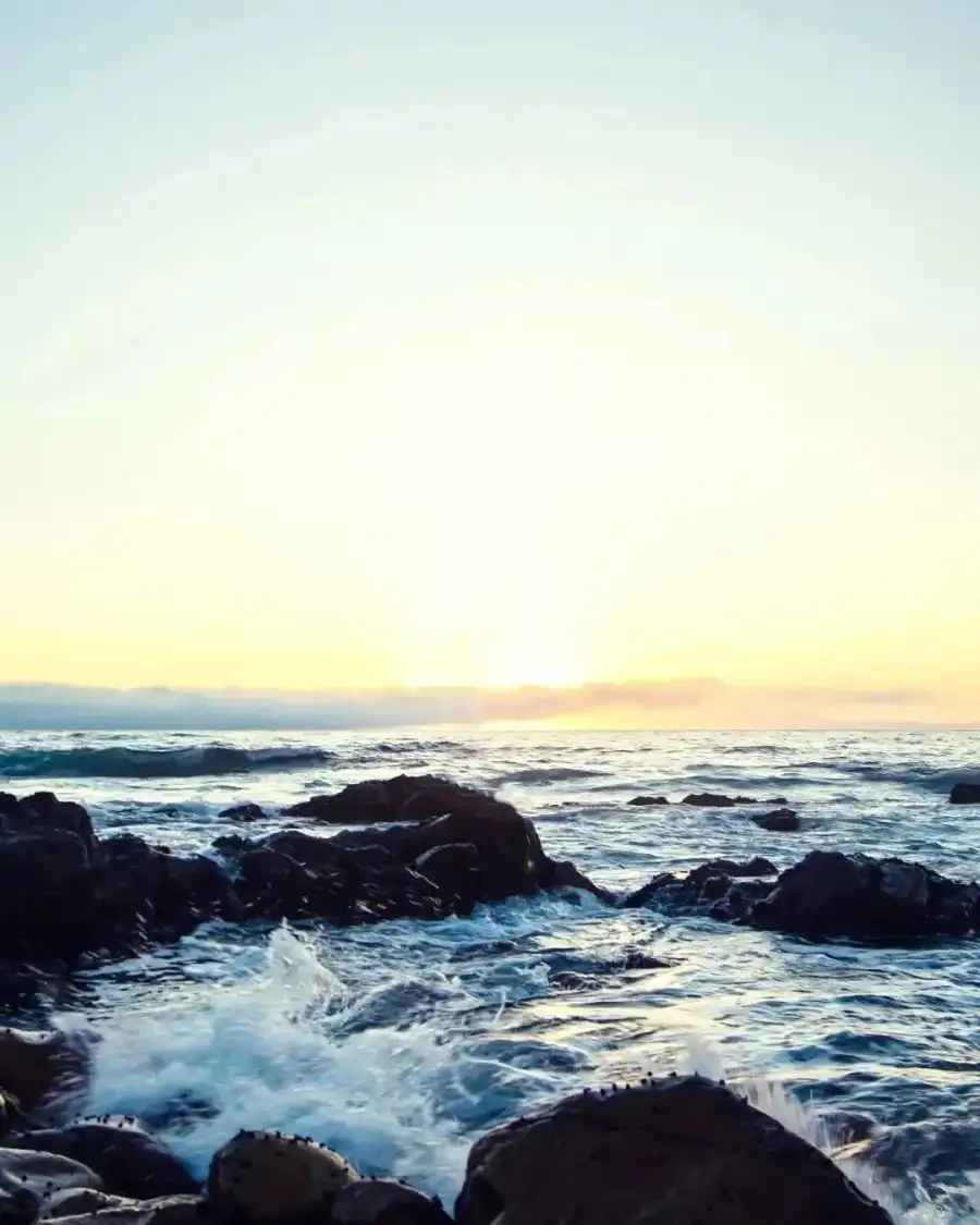 Photo Editing Rocky Beach With Waves Crashing Background