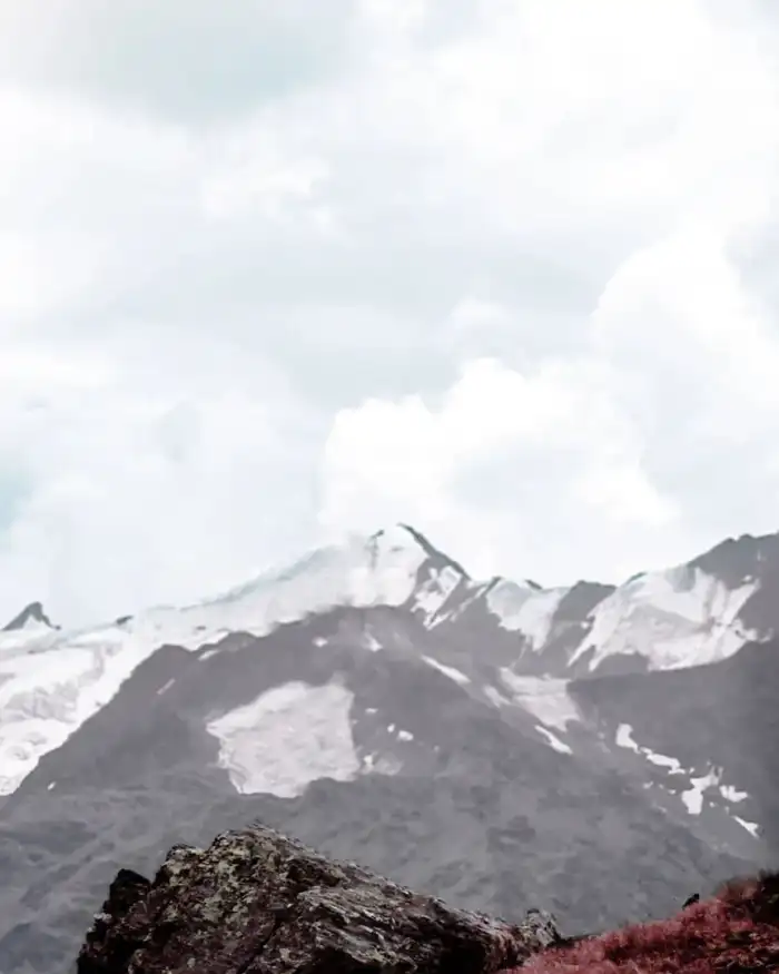 Photo Editing Snowy Mountain With Clouds Background