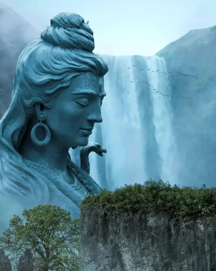 Photo Editing Statue Of A Mahadev Background