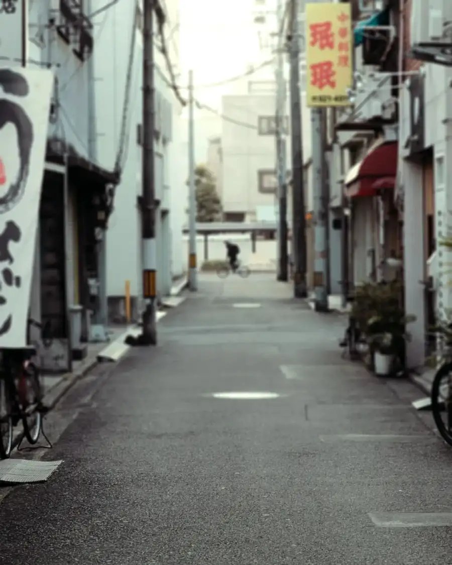 Photo Editing Street With Buildings On Both Sides Background