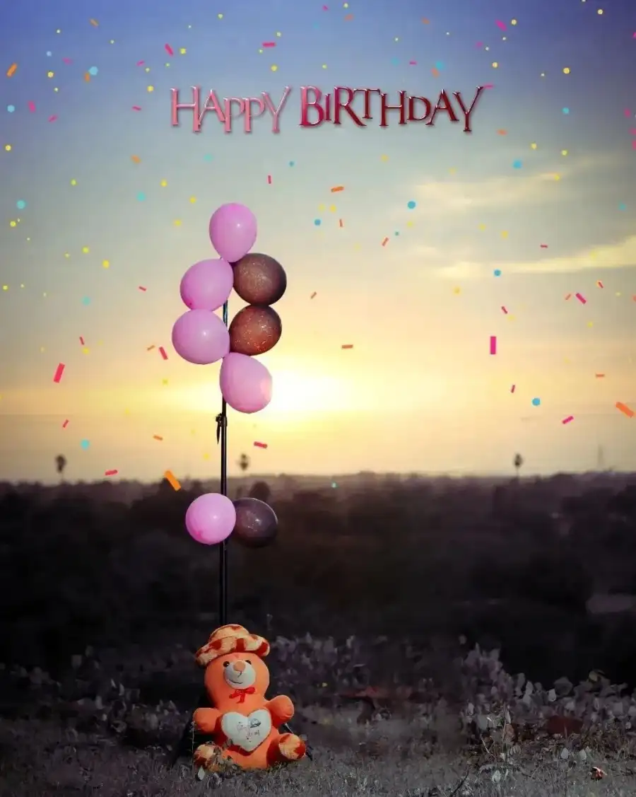 Photo Editing Teddy Bear With Balloon Background