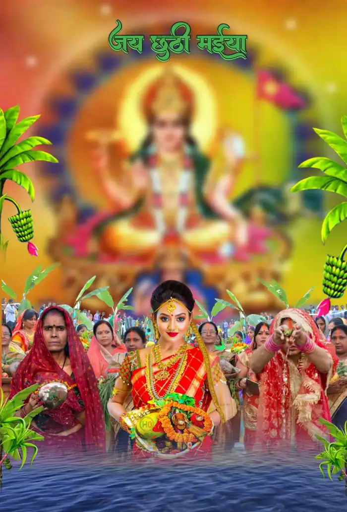 Photoshop Chhath Puja With Girl Editing Background Full HD