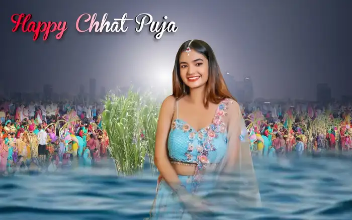 Photoshop Chhath Puja With Girl Editing Background Full HD