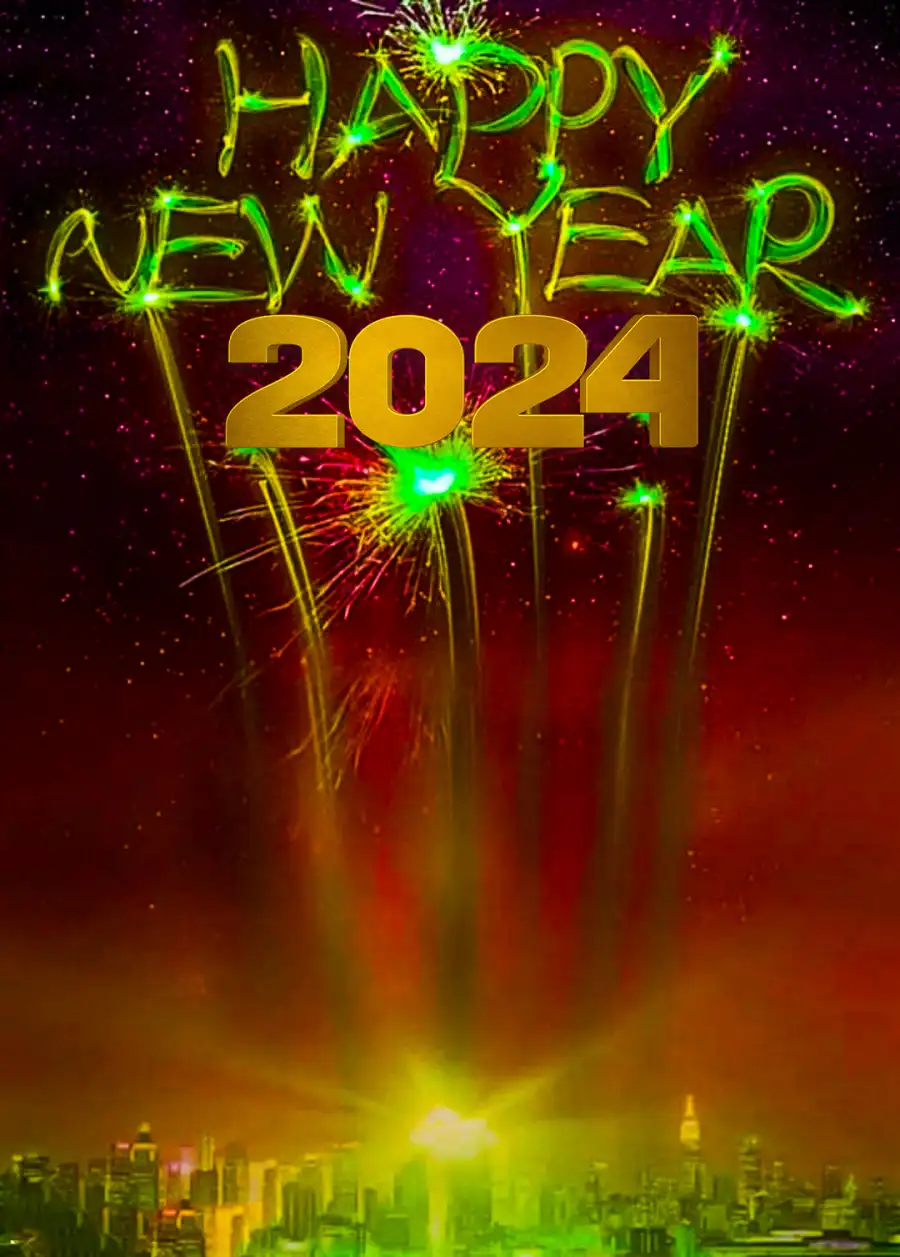 Picsart Editing Happy New Year 2024 Fireworks In The Sky HD Background