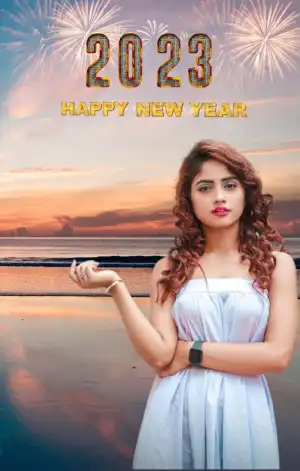 Picsart Happy New Year 2023 Background HD With Girl