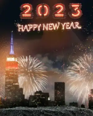 Picsart Happy New Year 2023 Fireworks City Background