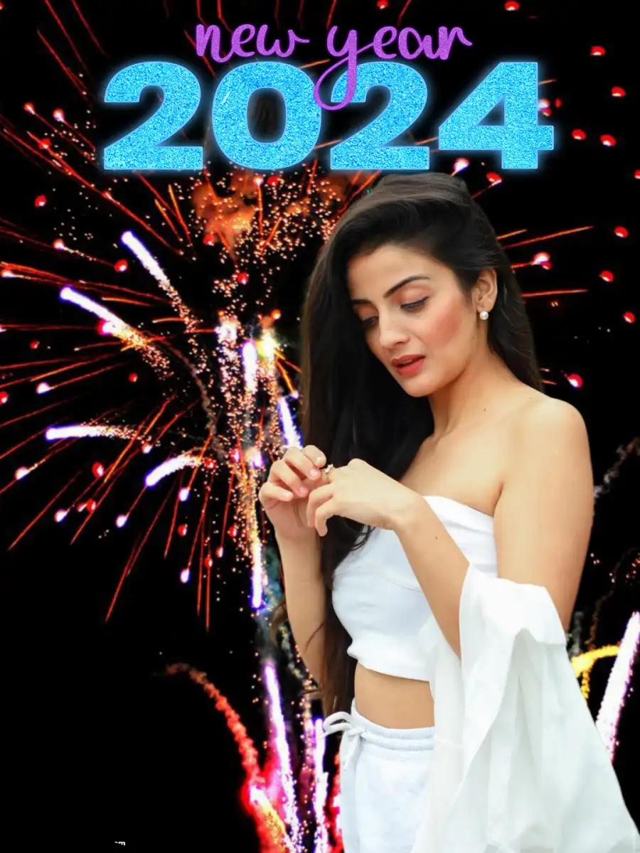 Picsart  Happy New Year Girl In A White Dress 2024  Editing HD Background