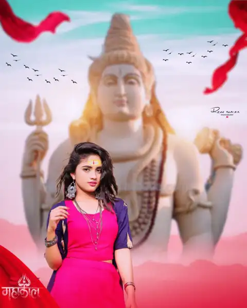 Picsart Mahadev Editing Background With Girl Download HD