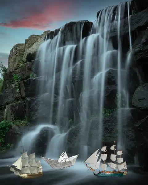 Picsart Mountain Waterfall Background Full HD Download