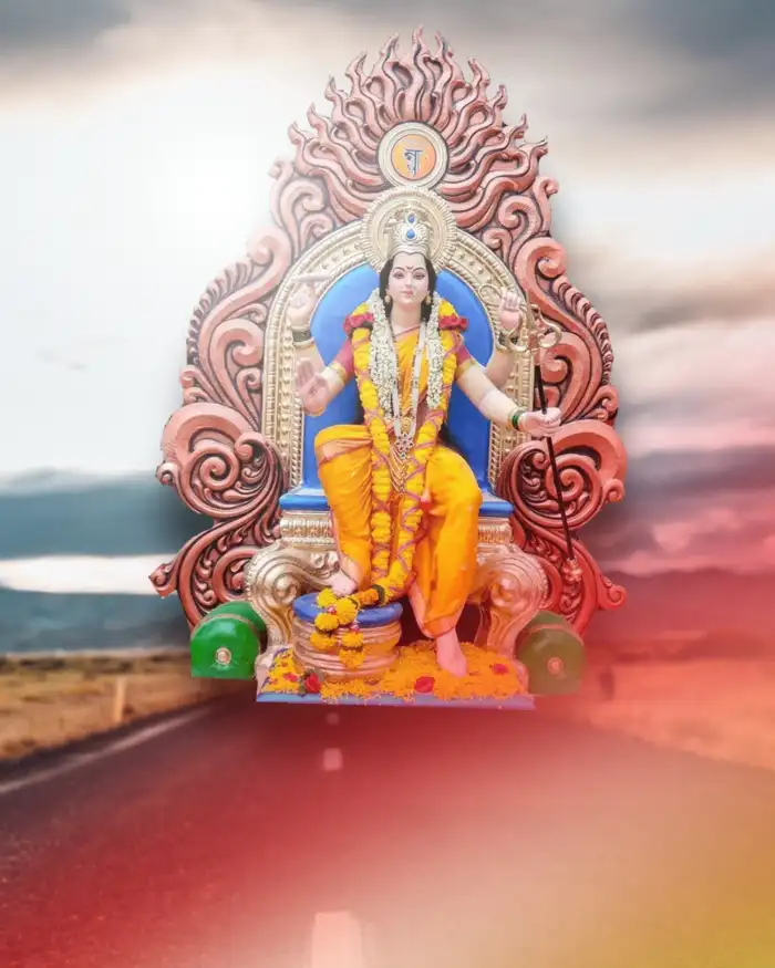 Picsart Navratri Editing Maa Durga Sitting Statue Big Size Background HD