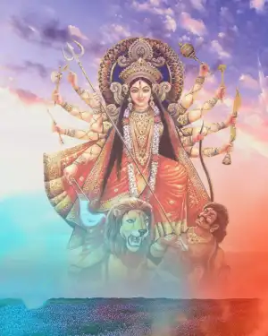 Picsart Navratri Maa Durga In Sky Background HD Download