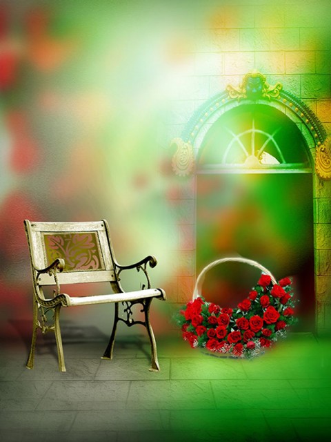 PSD Green Chair Studio Background HD Download