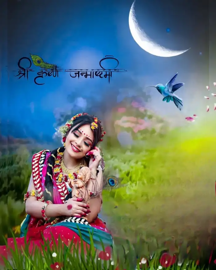 Radha Krishna Janmashtami Moon Editing Background For CB Picsart