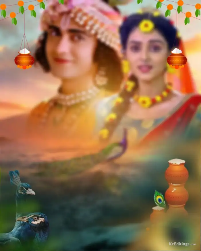 Radha Krishna Janmashtami  Photo Editing Background