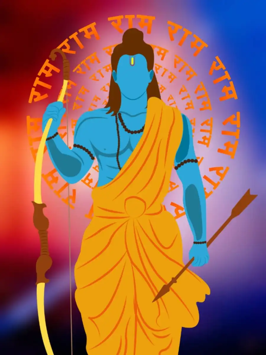 Ram Mandir Pran Pratishtha Cartoon Ram Ji Background