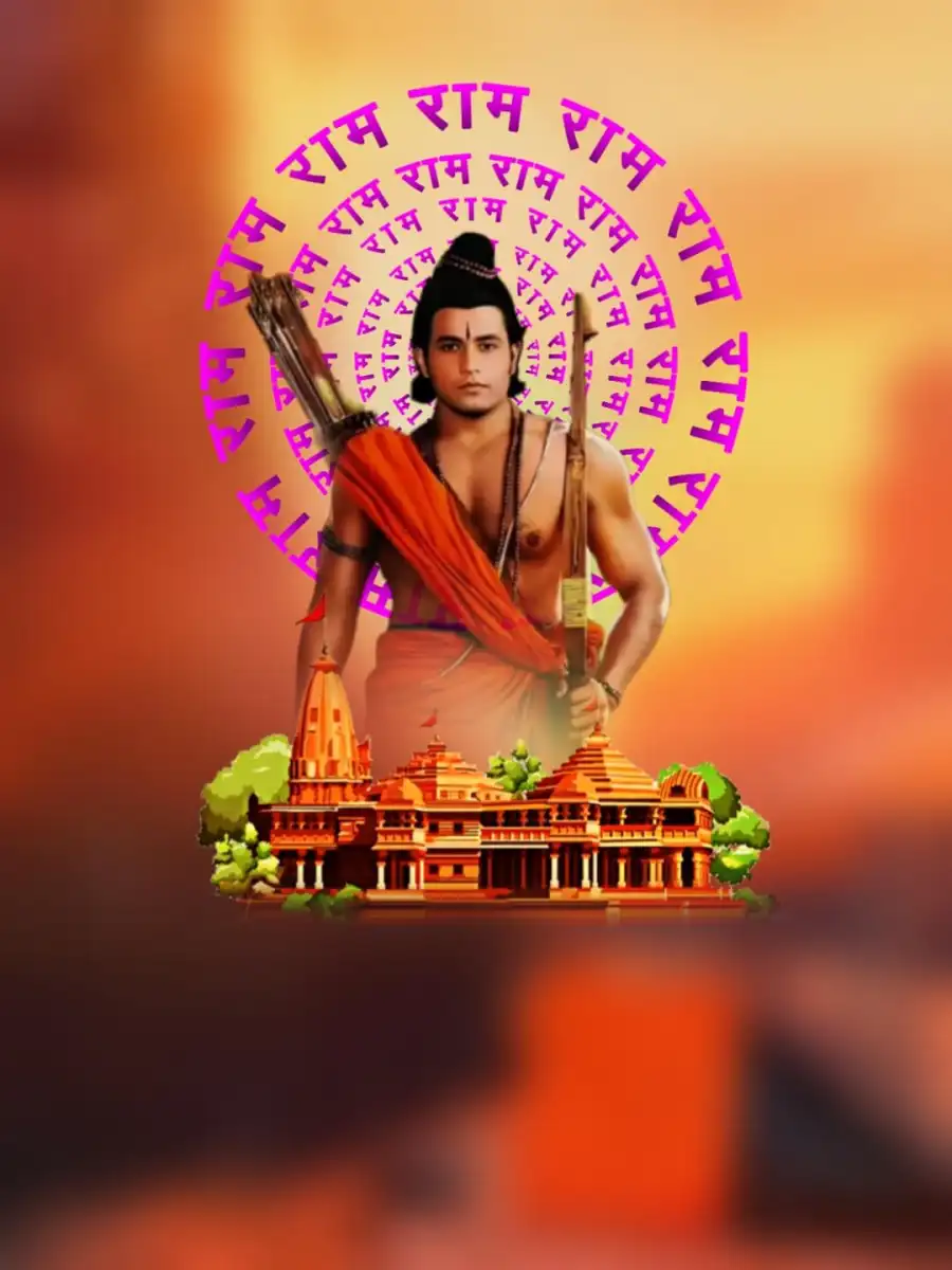 Ram Mandir Pran Pratishtha Ram Ji Banner Picsart Background