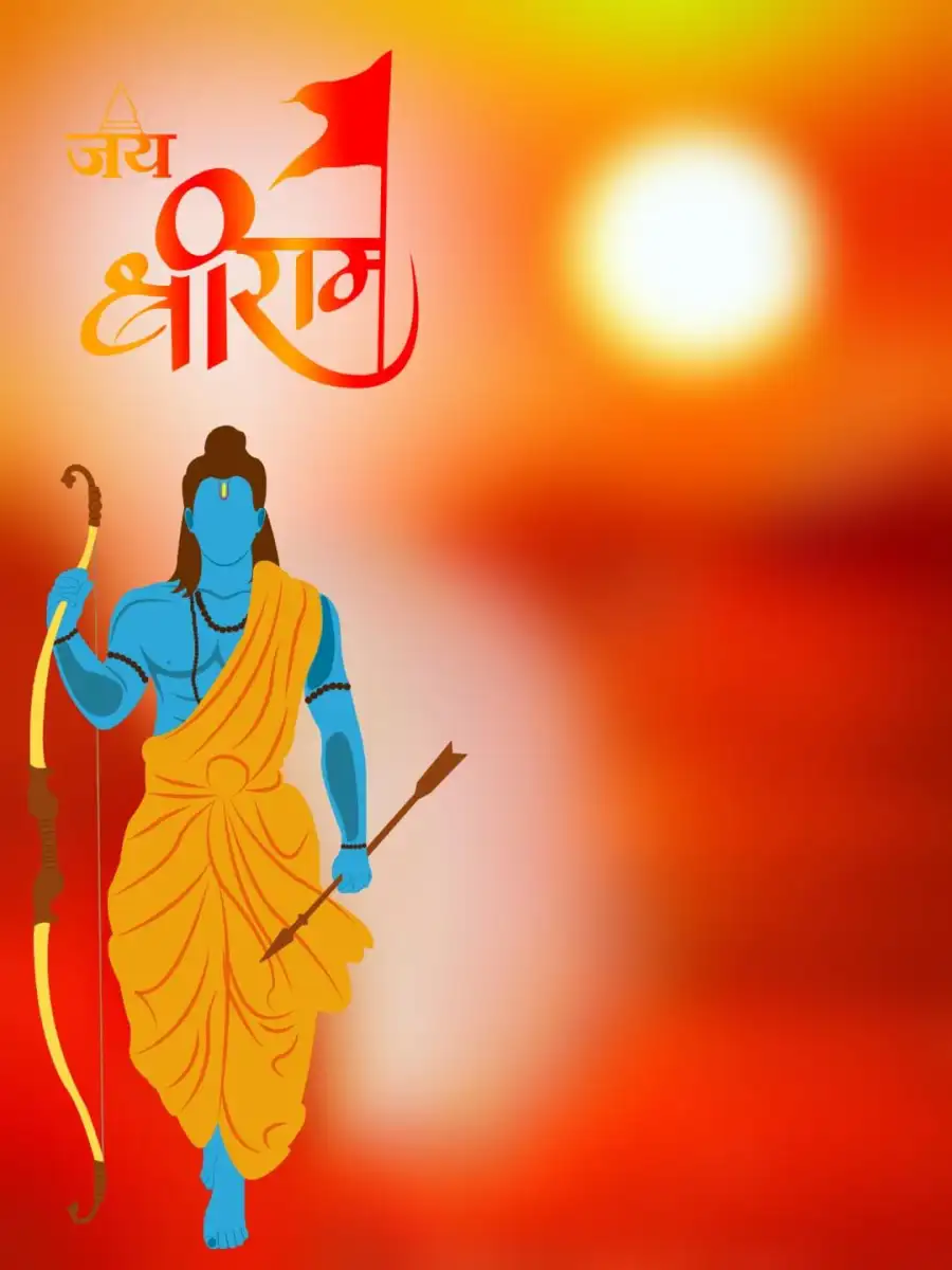 Ram Mandir Pran Pratishtha Red Ram Ji Background