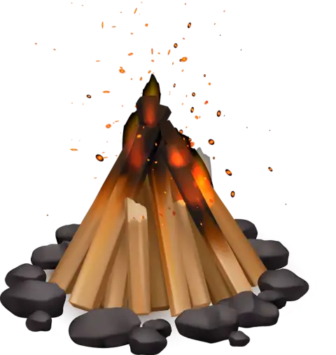 Realistic Camfire Wood Burning PNG Download