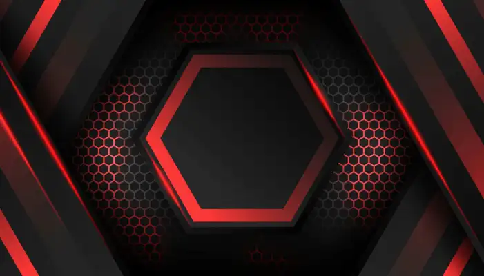 Red And Black Hexagon with a red light Background HD