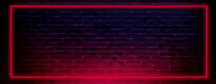 Red Blue Brick Neon Light Background