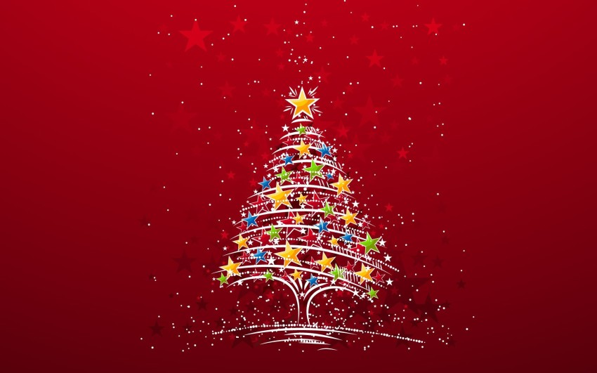 Red Christmas Tree Background HD Download