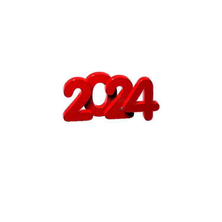 Red Happy New Year 2024 PNG Background