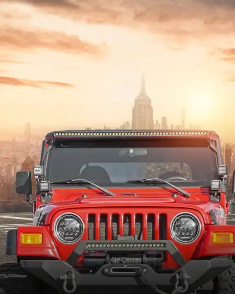 Red Jeep Picsart Editing Background Full HD Download