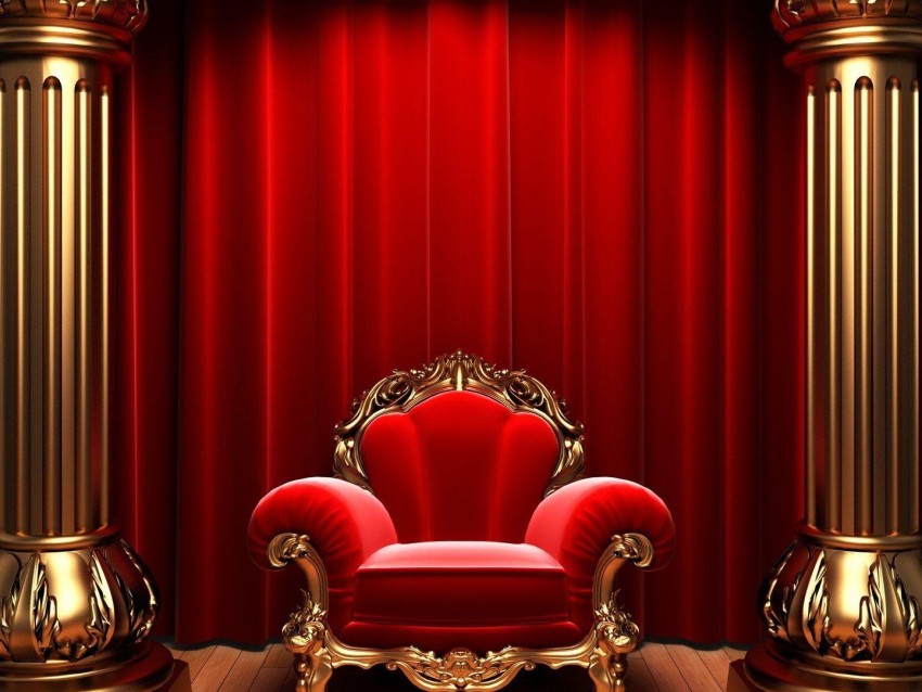 Red King Royal Chair Background Wallpaper