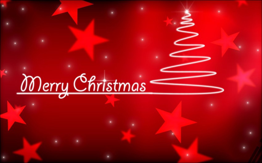 Red Merry Christmas HD Background Wallpaper