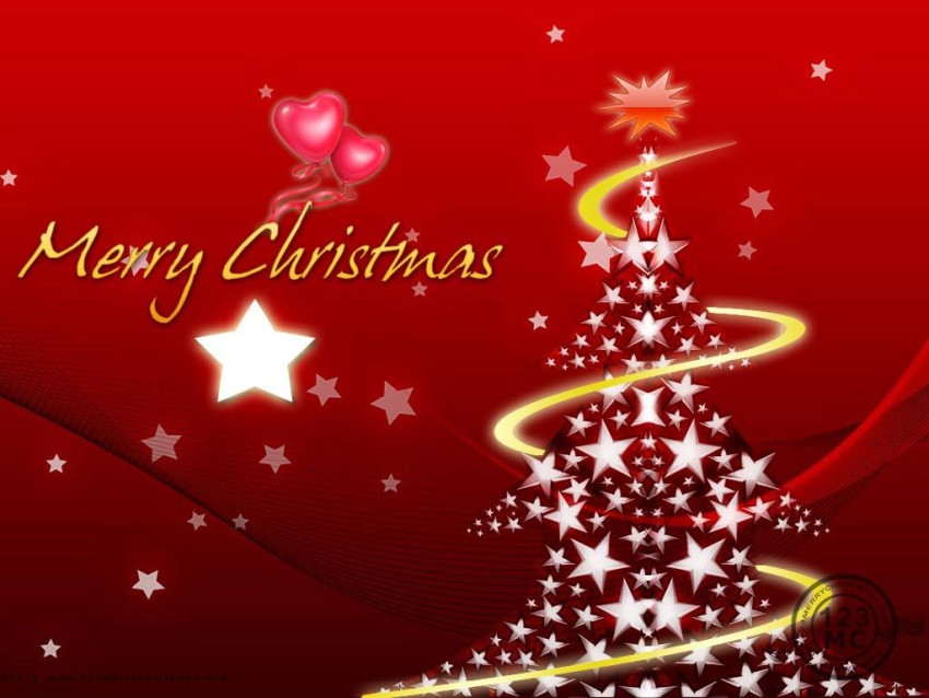 Red Merry Christmas HD Background Wallpaper