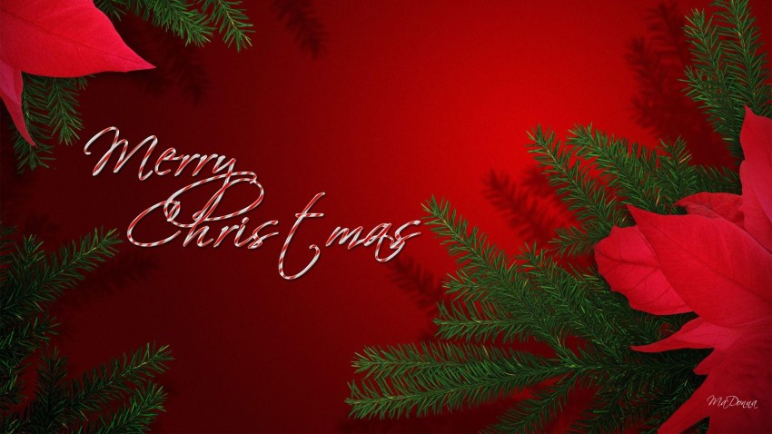 Red Merry Christmas HD Background Wallpaper